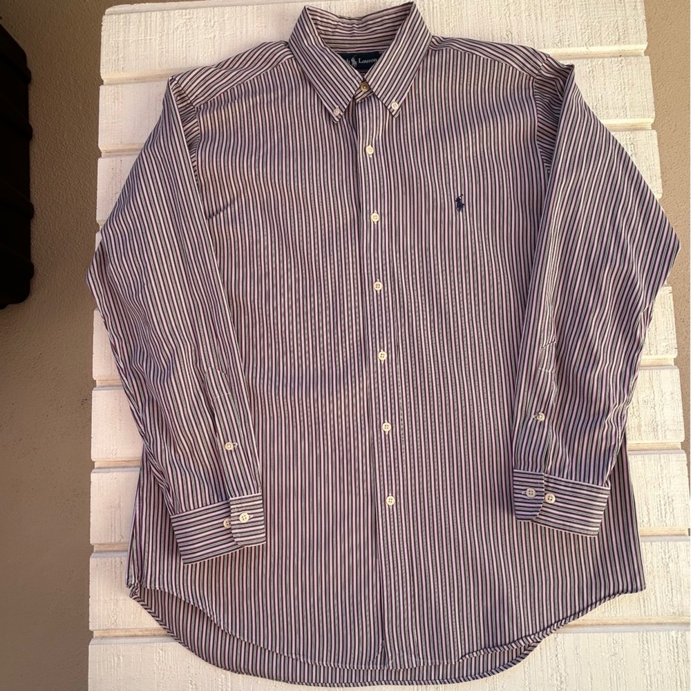 Ralph Lauren‎ Men’s Classic Fit Button Down Shirt Striped Size 16.5 32/33